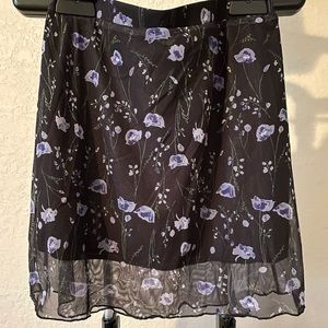 Romwe sheer floral skirt